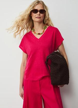Яркая шикарная футболка zara премиум линия! новая коллекция футболка жіноча лляна