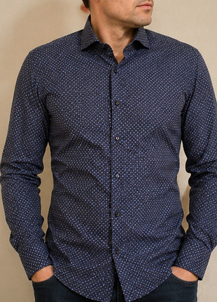 Оригінальна сорочка stenströms slimline twofold super cotton 100% бавовна m 48–50