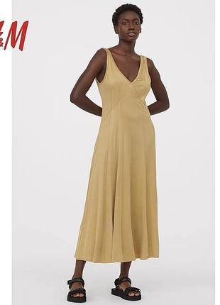 Довге/мідіплаття золотистого кольору без рукавів h&amp;m