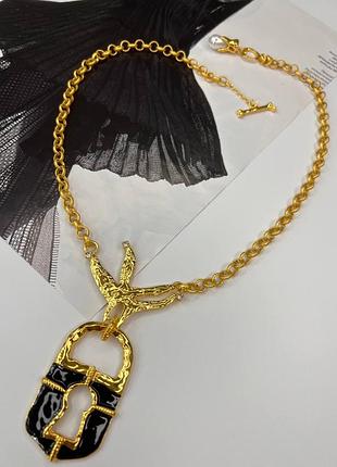 Прикраса schiaparelli чорний замок золотий ланцюг