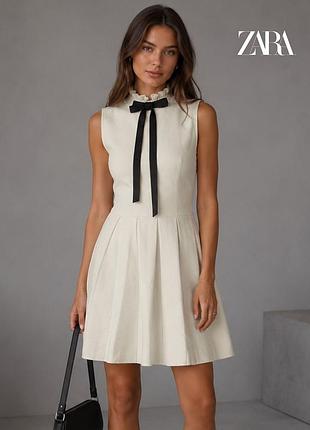 Нова в'язана сукня з бантиком та оборками zara s