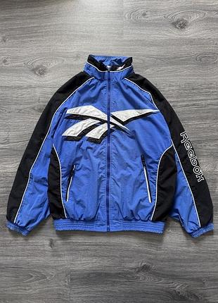 Вінтажна вітровка куртка reebok з великим логотипом y2k 90