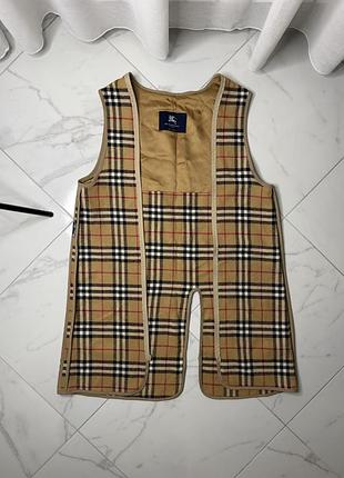 Оригінальний вовняний жилет / підстібка burberry london в клітинку (made in england)