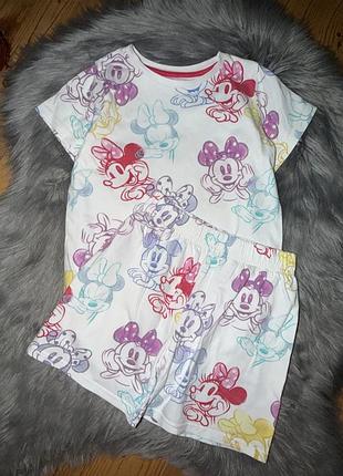 Ідеальна стильна бавовняна піжама з mickey на дівчинку 6/7р m&s collection