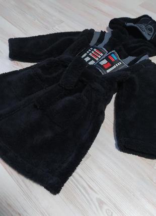 Крутой черный детский халат с принтом star wars от george на 3-4года2 фото