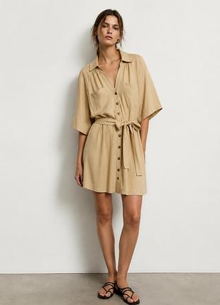 Платье - рубашка оверсайз h&m вискоза