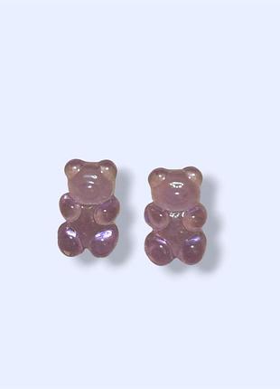 Милі сережки гвоздики у вигляді ведмедиків gummy