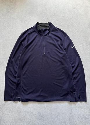 Спортивний біговий лонг лонгслів nike dri-fit wool blend  zip xl шерсть вовна футболка реглан
