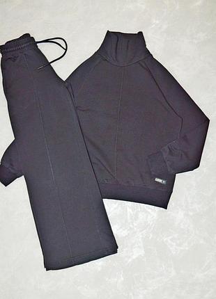 Чорний повсякденний костюм для дівчинки mini moda, розмір 8-9р/140-146cм