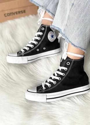 Чорні кеди converse chuck taylor all star hi black високі кеди converse 37р