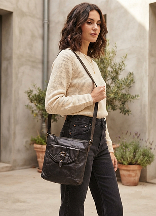 Винтажная кожаная сумка marks &amp; spencer через плечо (crossbody)