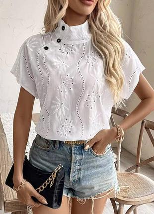Легкая белая блуза shein летняя красивая
