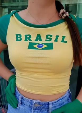 Футболка-топ brasil 🌴💛💚