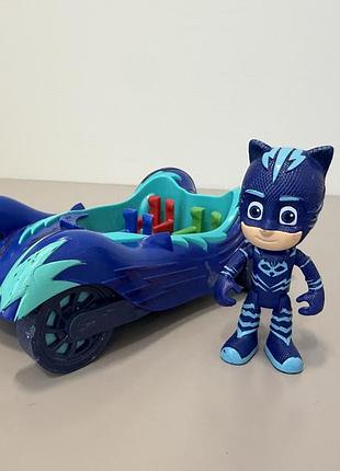 Машинка кетбой герої в масках pj masks cat-car з фігуркою catboy