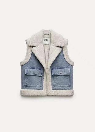 Жилетка zara штучна овчина