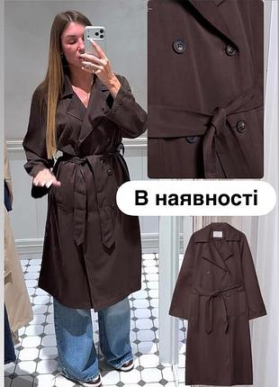 Жіночий плащ тренч stradivarius коричневого кольору