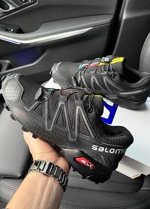 Чоловічі чорні кросівки salomon speedcross 4 black white х саломон 43