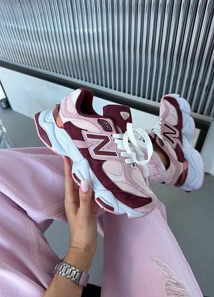 Женские розовые кроссовки new balance 9060 pink red х нью беланс 39
