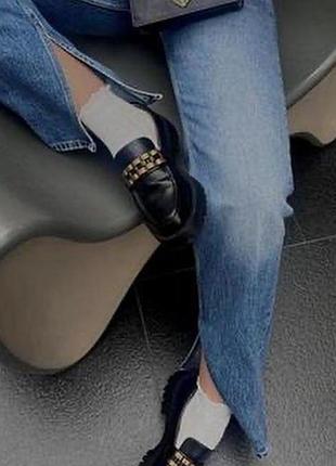 Джинсы женские zara прямые wide leg с высокой посадкой и разрезами синие l 40