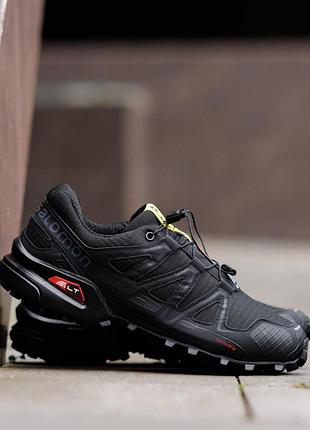 Чоловічі чорні кросівки salomon speedcross 4 black х саломон 41