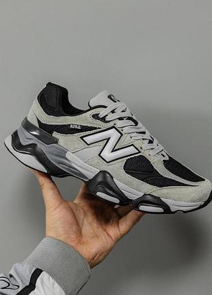 Чоловічі сірі кросівки new balance 9060 grey black х нью беланс 42