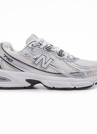 Чоловічі білі кросівки new balance 740 silver white black х нью беланс 46