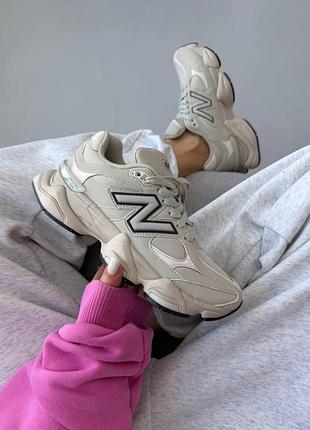 Жіночі бежеві кросівки new balance 9060 light cream leather х нью беланс 36
