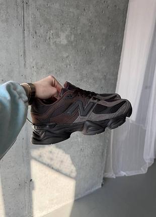 Коричневі кросівки унісекс new balance 9060 chocolate brown х нью беланс 36
