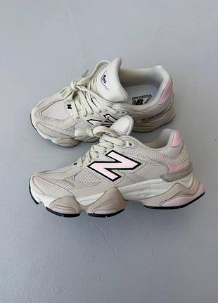 Женские бежевые кроссовки new balance 9060 light beige pink х нью беланс 40
