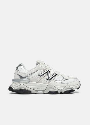 Жіночі білі кросівки new balance 9060 white silver х нью беланс 40