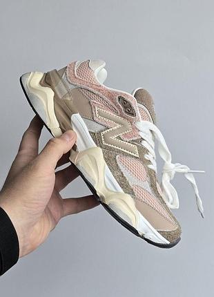 Женские бежевые кроссовки new balance 9060 beige pink х нью беланс 40