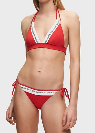 Червоний роздільний жіночий купальник calvin klein