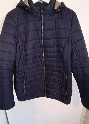 Жіноча стьобана демісезонна куртка gina laura з капюшоном, xl–xxl