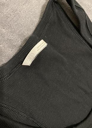 Zara жіноча базова чорна майка в рубчик