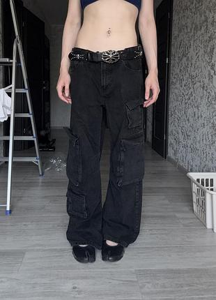 Широкі джинси карго wide pants bershka m