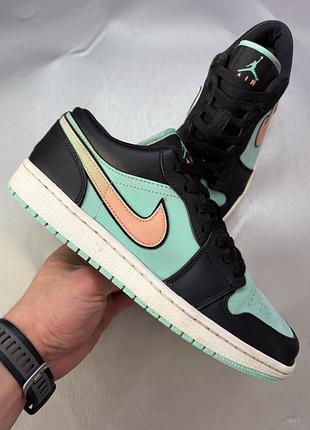 Кроссовки air jordan 1 low se black turquoise