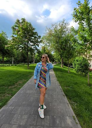 Жіноче літнє плаття сарафан. радуга. червоний жовтий фіолетовий бірюзовий зелений білий. бавовна індія