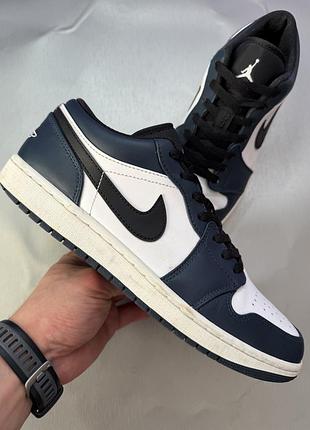 Кроссовки air jordan 1 low white navy