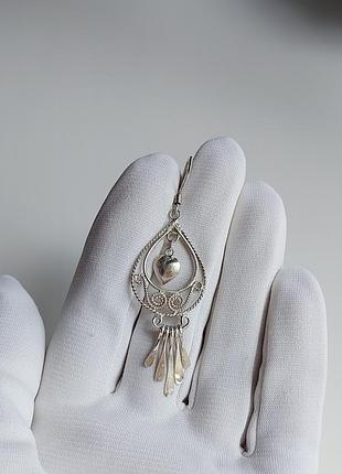Одиночная серебряная серёжка