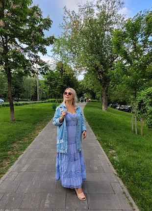 Уцінка!! жіночий літній сарафан з вишивкою обтягуючим верхом на резинці. бавовна. індія