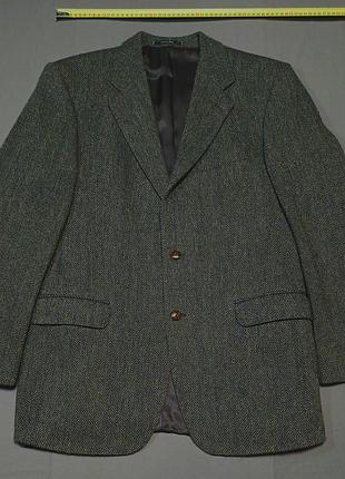 Плечі 50 см harris tweed hand woven christian berg stockholm size 102 pure new wool  00196752  на два гудзики піджак  00196752