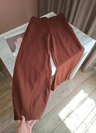 Шоколадные широкие брюки h&amp;m
