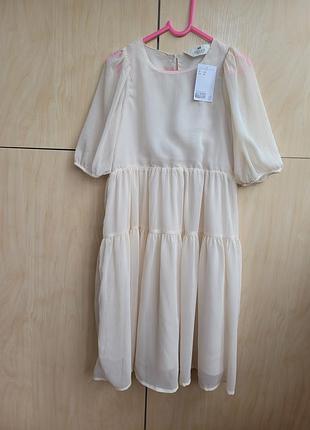 Шифоновое платье h&amp;m на 7-8 лет