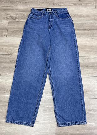 Urban classsics wide leg fit жіночі широкі мішкуваті джинси баггі банани базові прямі оверсайз банани блакитні  р. l xl 40 31