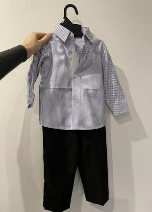 Новый костюм, детский, на мальчика рубашка + брюки, 12-18 мес