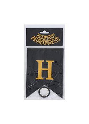 Гирлянда с флажками "happy birthday" mk 5955(black) черный
