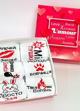 Набір жіночих шкарпеток на 6 пар 36-41 у подарунковій коробці