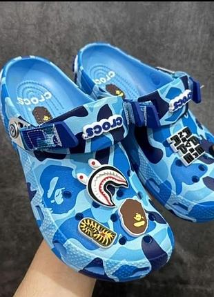 Тапки crocs x bape