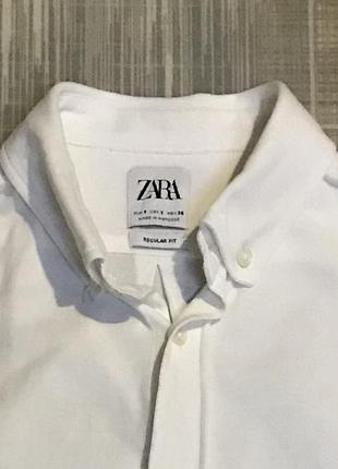 Zara💙чоловіча біла котонова сорочка рубашка з довгим кукавом💛розмір  м/чоловічий одяг унісекс