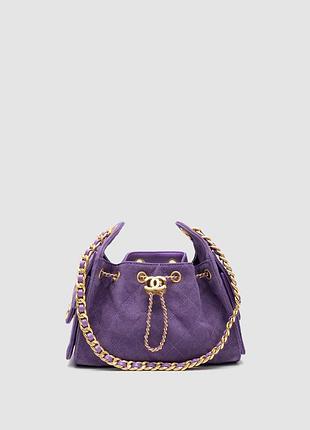 Сумка шанел 25 mini handbag suede purple